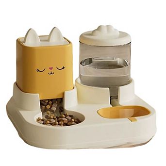 Large Capacity Automatic Pet Water Dispenser with Double Bowls, Allowing for Separate Feeding