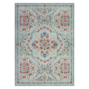 Fashionwu Geometry Low Pile Stain Resistant Living Room Washable Non Sheeding Easy to Clean Area Rug