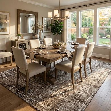 Fashionwu Abstract Kitchen Modern Transitional Home Decor Washable Low Pile Area Rug for Living Room