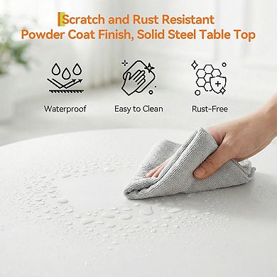 Folding 3-Piece Patio Bistro Set, Space-Saving Outdoor Furniture with 2 Chairs and Table