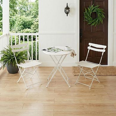 Folding 3-Piece Patio Bistro Set, Space-Saving Outdoor Furniture with 2 Chairs and Table