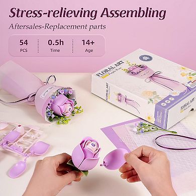 3D Rose Puzzle Model Kits for Home Decor, Valentine's Day Gifts for Women