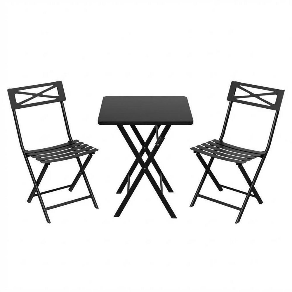 Folding 3-Piece Patio Bistro Set, Portable Outdoor Table Chair Set for ...
