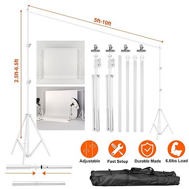 6.5×10ft Photography Backdrop Stand Adjustable Studio Support Set