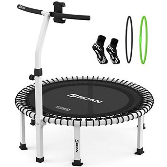 BCAN BT4 40" Soft Land Pro Fitness Rebounder Trampoline, 500lb Capacity, Adjustable Tension Bungees