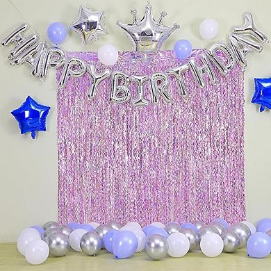 Pink Tinsel Foil Fringe Curtain Backdrop Set for Party Decorations Photobooth Props