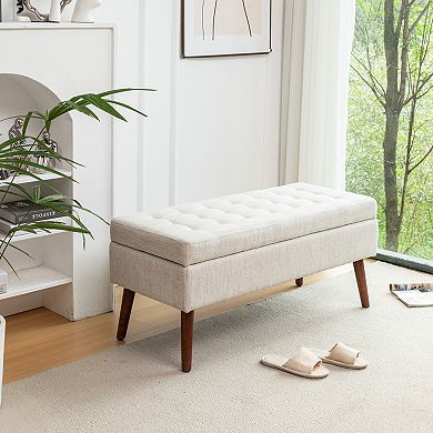 Storage footstool, comfortable bench, suitable for use in bedrooms and living rooms.