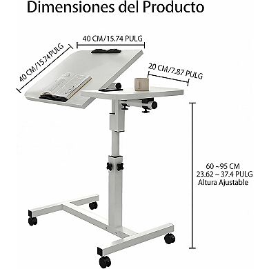 Writing Table Adjustable Height, Bed Table Anti-Slip, for Living Bedroom Hospital