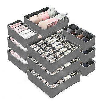 12-Pack Underwear Drawer Organizers,116-Cell Dresser Drawer Divider Bins