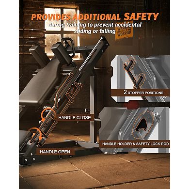 2-In-1 Leg Press & Hack Squat Machine for Home Gym,45° Linear Bearing Squat Machine & Weight Storage