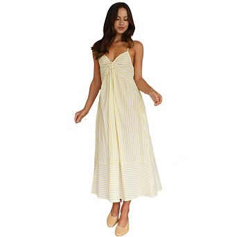 Women's Summer Striped Maxi Dress Boho Spaghetti Strap Flowy Beach Vacation Casual Sundress