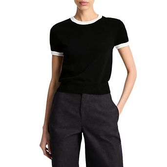 Wome's Dressy Causal Short Sleeve Sweaters Crew Neck Lightweight Knit Pullover Top for Business Work