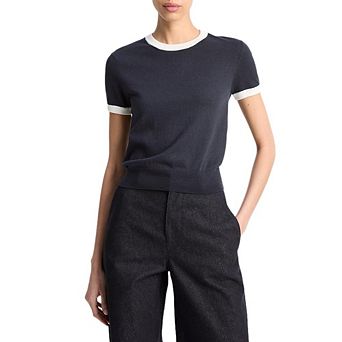 Wome's Dressy Causal Short Sleeve Sweaters Crew Neck Lightweight Knit Pullover Top for Business Work