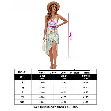 Womens Cami Midi Dress Split Thigh Spaghetti Strap Vacation Outfits Summer Beach Dress