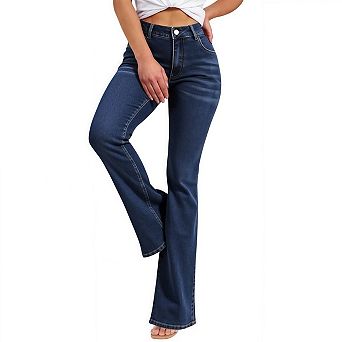 Women's Trendy Stretchy Flare Jeans Mid Rise Bootcut Curvy Denim Pants