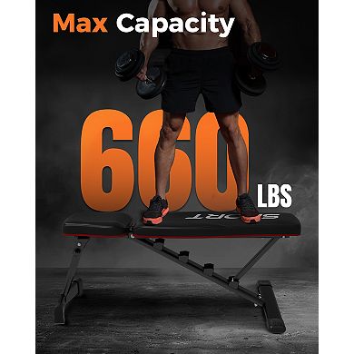 Adjustable Weight Bench,5-Levels Versatile Foldable Bench for Full Body Workout Strength Training