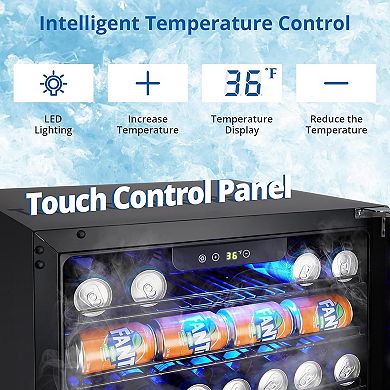 24" Beverage Refrigerator, 5.1 Cu.ft Drink Fridge for 166 Cans