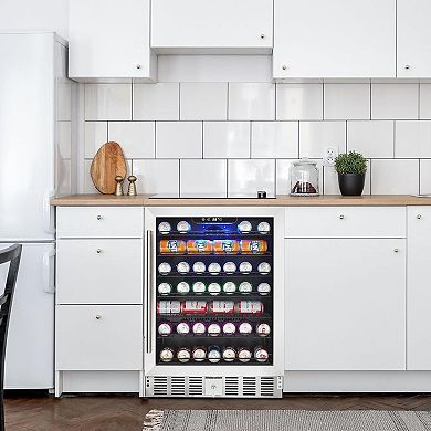 24" Beverage Refrigerator, 5.1 Cu.ft Drink Fridge for 166 Cans