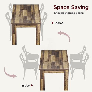 Dining Table for 4-6 People, Large Long Modern Industrial Dinner Table for Ding Room, Living Room