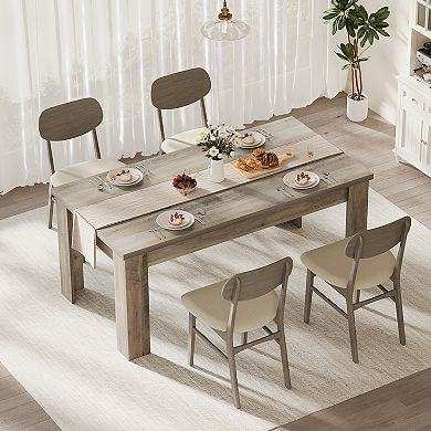 Dining Table for 4-6 People, Large Long Modern Industrial Dinner Table for Ding Room, Living Room