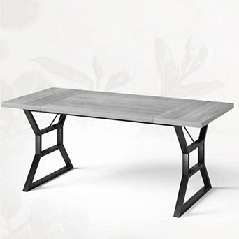 Dining Table for 6 People, Wooden Rectangular Dinner Table Farmehouse Kitchen Table for Dining Room