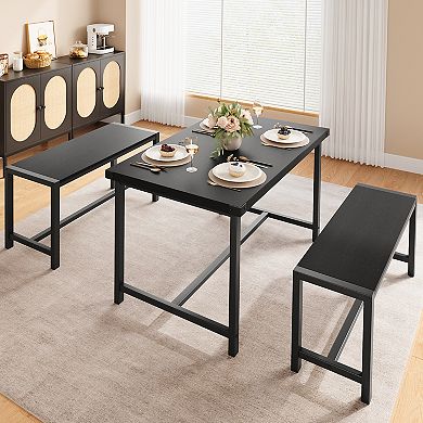 3-Piece Kitchen Dining Set, Modern Dining Table with 2 Chairs, Wood Table, for Small Dining Room