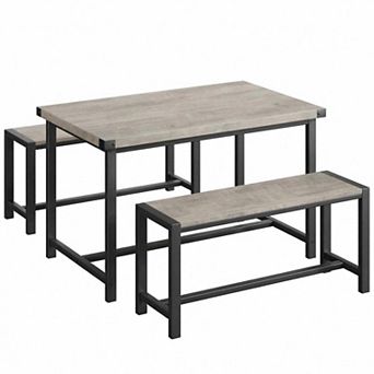 3 pc Kitchen Dining Set, Modern Dining Table with 2 Chairs, Wood Table, for Small Dining Room