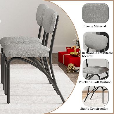 Modern Dining Table Chair Set for 4, Kitchen Table with Storage Rack, Rectangular Kitchen Table Set