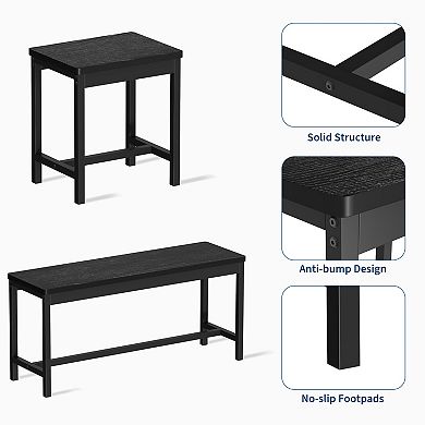 63 in 5-Piece Extendable Dining Table Set Seats 4-8, Modern Wood Top & Metal Frame, Easy Assembly