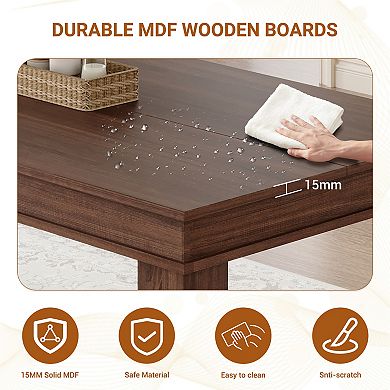 Dining Table, 70.87In Long Modern Kitchen Table for 6-8 People, Rectangle Dining Room Table