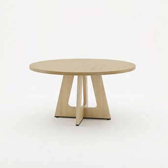 47 in Round Large Dining Table Set for 4 to 6, Farmhouse Dinner Table for Dining Room & Living Room