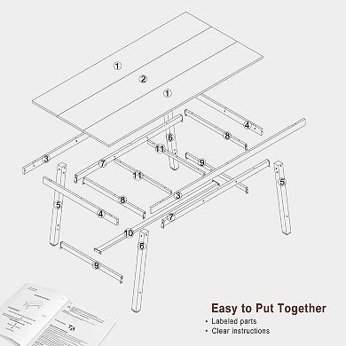 Dining Table, 70.87In Long Modern Kitchen Table for 6-8 People, Rectangle Dining Room Table