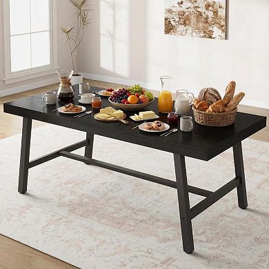 Dining Table, 70.87In Long Modern Kitchen Table for 6-8 People, Rectangle Dining Room Table