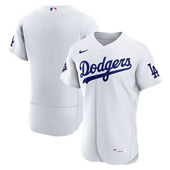 Men's Nike White Los Angeles Dodgers Home Sponsor Patch Authentic Jersey