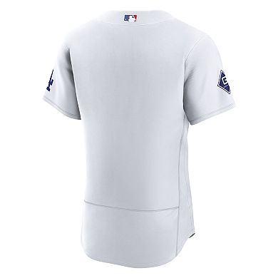 Men's Nike White Los Angeles Dodgers Home Sponsor Patch Authentic Jersey