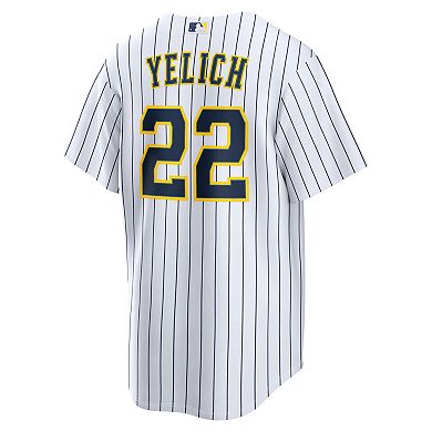 Men's Nike Christian Yelich White Milwaukee Brewers Alternate Replica Jersey