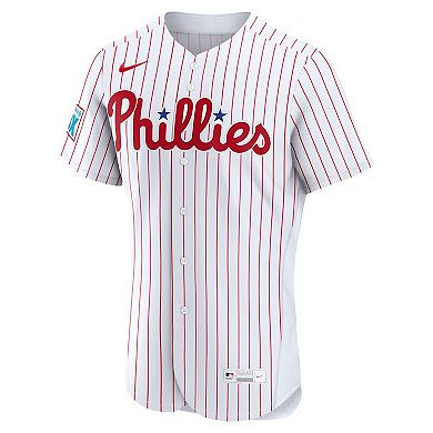 Men's Nike White Philadelphia Phillies Home Sponsor Patch Authentic Jersey