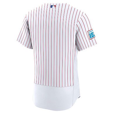 Men's Nike White Philadelphia Phillies Home Sponsor Patch Authentic Jersey