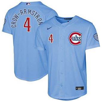 Youth Nike Pete Crow-Armstrong Light Blue Chicago Cubs Alternate 2 Stadium Jersey