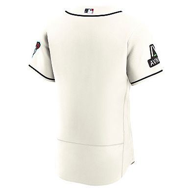 Men's Nike Cream Arizona Diamondbacks Home Sponsor Patch Authentic Jersey