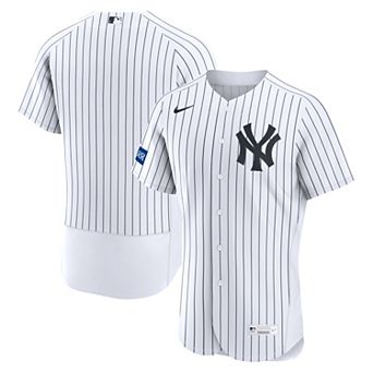Men's Nike White New York Yankees Home Sponsor Patch Authentic Jersey
