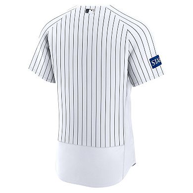 Men's Nike White New York Yankees Home Sponsor Patch Authentic Jersey