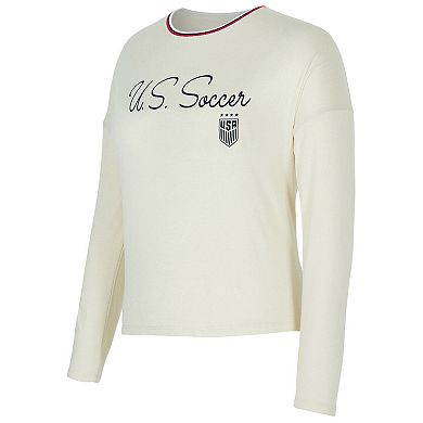 Women's Concepts Sport Cream USWNT Kaki Hacci Knit Pullover Sweatshirt