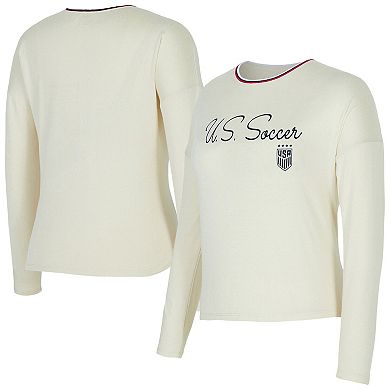 Women's Concepts Sport Cream USWNT Kaki Hacci Knit Pullover Sweatshirt