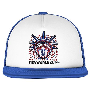 Men's Outerstuff White/Royal USMNT Defender Adjustable Trucker Hat