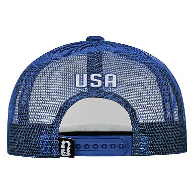 Men's Outerstuff White/Royal USMNT Defender Adjustable Trucker Hat