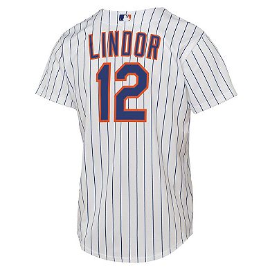Youth Nike Francisco Lindor White New York Mets Home Replica Player Jersey