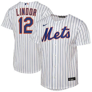 Youth Nike Francisco Lindor White New York Mets Home Replica Player Jersey