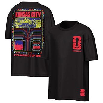 Men's Outerstuff Black 2026 FIFA World Cup Kansas City Host City Local Oversized T-Shirt