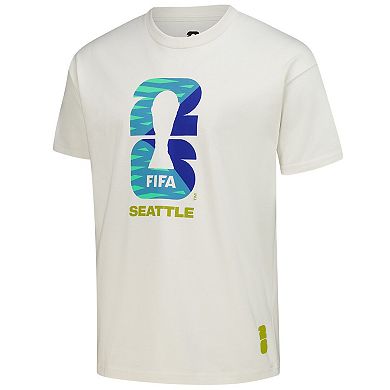 Men's Outerstuff Cream 2026 FIFA World Cup Seattle Host City Local Oversized T-Shirt